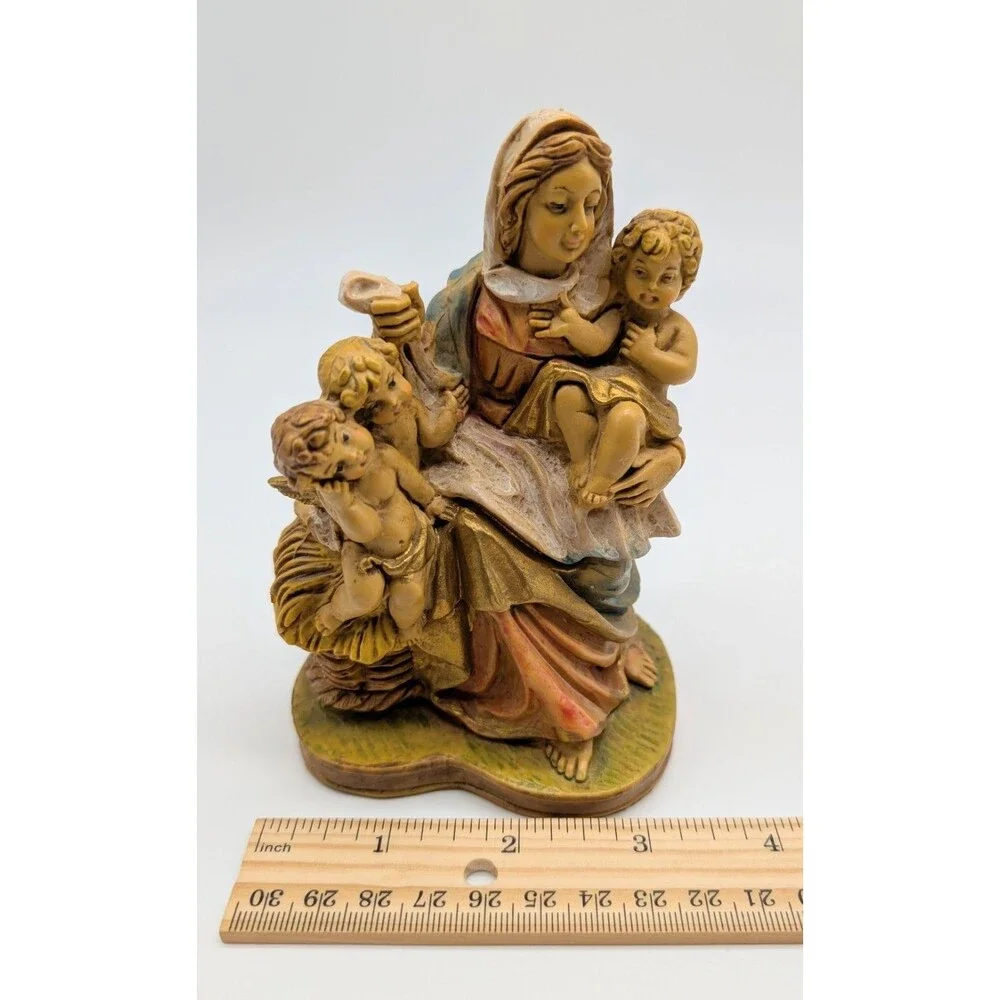 Italy Fontanini ? Figure Mother Child Cherubs Mary Figurine 5.5
